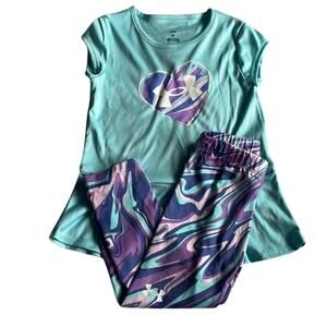 Under Armour Athletic Set Size 4 Heart Glitter Graphic